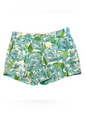Lilly Pulitzer Teal & Green Floral Shorts, Size 2